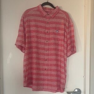 Southern Tide Red and White Striped Casual Shirt